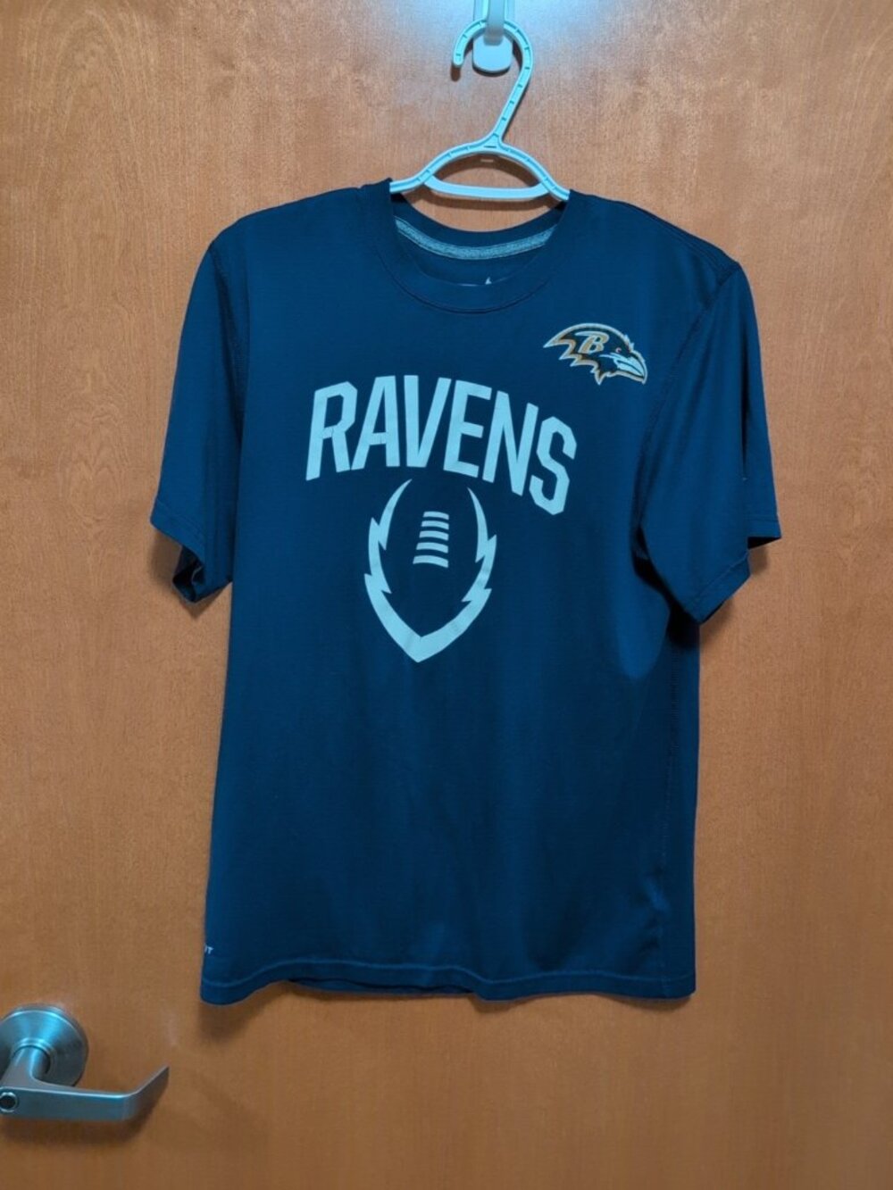 Nike Dri-Fit Shirt Mens S Purple Short Sleeve Tee Baltimore Ravens Football